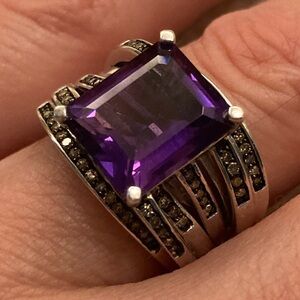 AMETHYST & champagne diamonds...